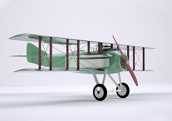 Modelling of an SPAD XIII plane from WWI.